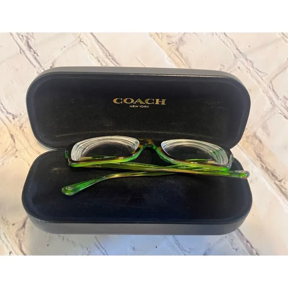 Coach New York Brooklyn Eyeglass Frames Tortoise Shell Brown Green Trendy Twee
